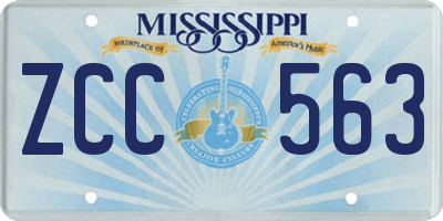 MS license plate ZCC563