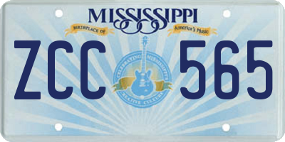 MS license plate ZCC565