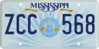 MS license plate ZCC568