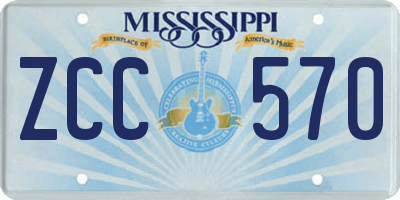 MS license plate ZCC570