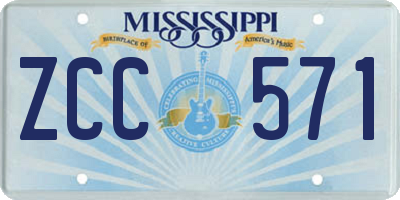MS license plate ZCC571