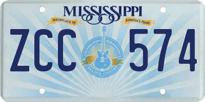 MS license plate ZCC574