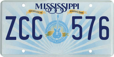 MS license plate ZCC576
