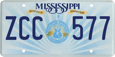 MS license plate ZCC577