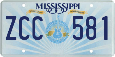 MS license plate ZCC581