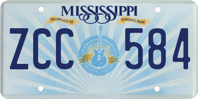 MS license plate ZCC584