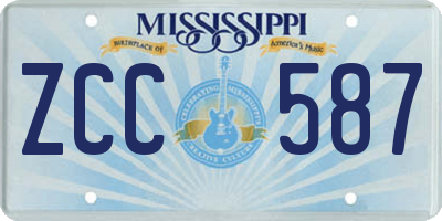 MS license plate ZCC587