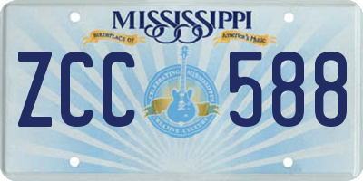 MS license plate ZCC588