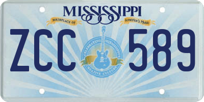 MS license plate ZCC589