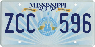 MS license plate ZCC596