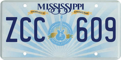 MS license plate ZCC609
