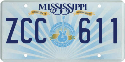 MS license plate ZCC611