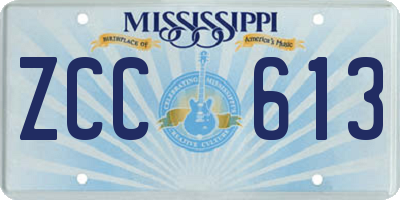 MS license plate ZCC613
