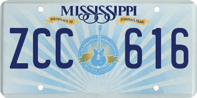 MS license plate ZCC616