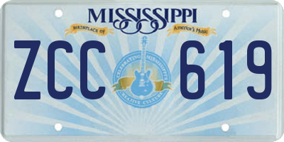 MS license plate ZCC619