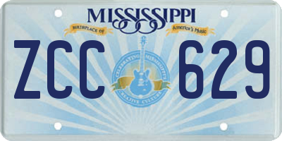 MS license plate ZCC629