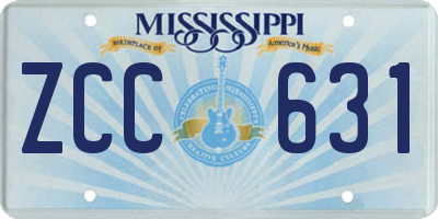 MS license plate ZCC631