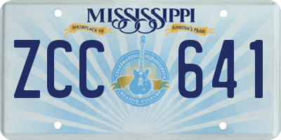 MS license plate ZCC641