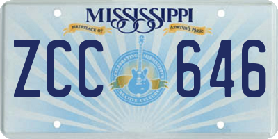 MS license plate ZCC646