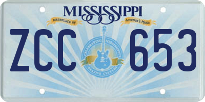 MS license plate ZCC653