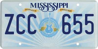 MS license plate ZCC655