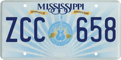 MS license plate ZCC658