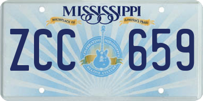 MS license plate ZCC659