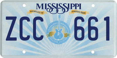 MS license plate ZCC661