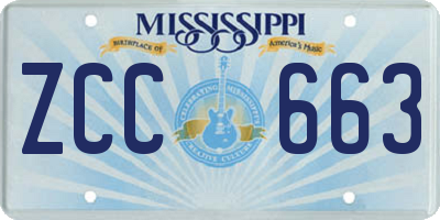 MS license plate ZCC663