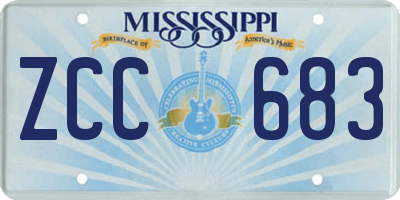 MS license plate ZCC683