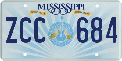 MS license plate ZCC684