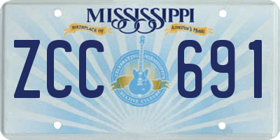 MS license plate ZCC691