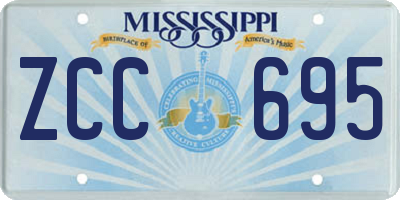 MS license plate ZCC695