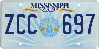 MS license plate ZCC697