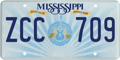 MS license plate ZCC709