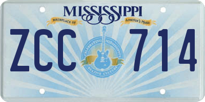 MS license plate ZCC714