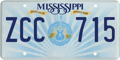 MS license plate ZCC715