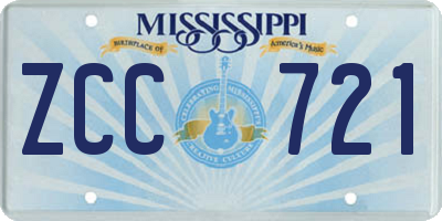 MS license plate ZCC721