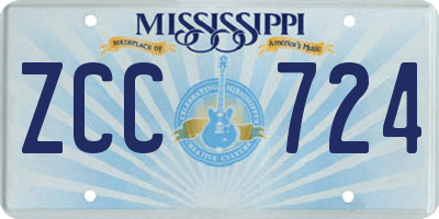 MS license plate ZCC724