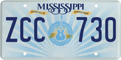 MS license plate ZCC730