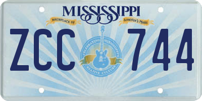 MS license plate ZCC744