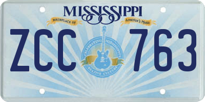 MS license plate ZCC763