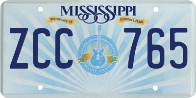 MS license plate ZCC765
