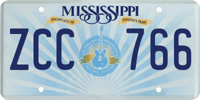 MS license plate ZCC766