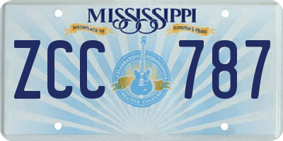 MS license plate ZCC787