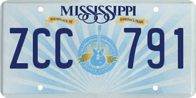 MS license plate ZCC791