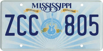 MS license plate ZCC805