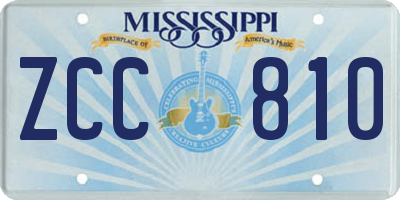MS license plate ZCC810