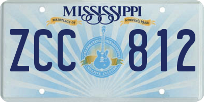 MS license plate ZCC812