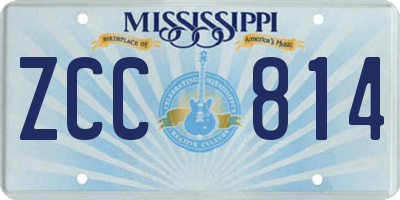 MS license plate ZCC814